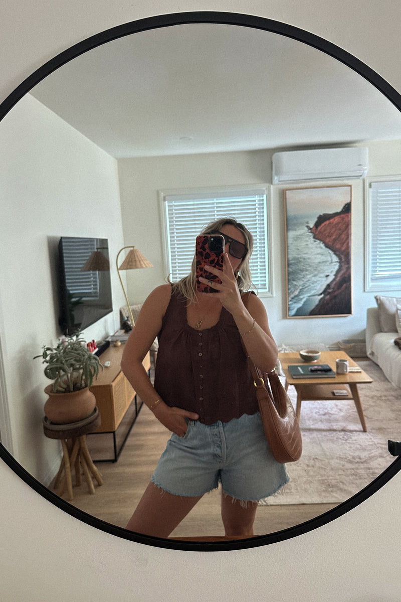 Farm Girl Top-Brown