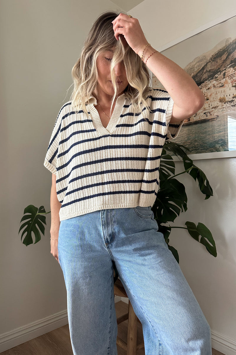 Harley Stripe Short Sleeve Knit