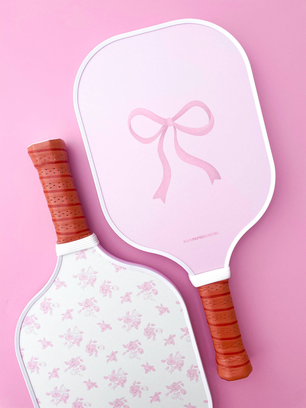 Coquette Pink Bow Floral Pickleball Paddle