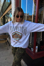 Yellowstone National Park Sweatshirt-Heather Grey