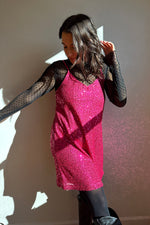 Telling Secrets Sequin Dress-Pink