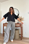 The Cargo Wide Leg-Charcoal