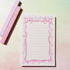 Pink Gingham Bow Notepad