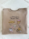 Fall Bucket List Embroidered Sweatshirt: Cappuccino￼