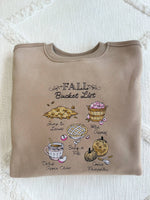 Fall Bucket List Embroidered Sweatshirt: Cappuccino￼