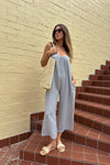 Cuteness is Calling Striped Jumpsuit-Blue