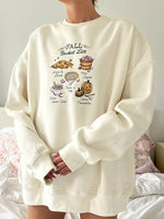 Fall Bucket List Embroidered Sweatshirt: Ivory