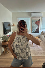 Palm Embroidered Top