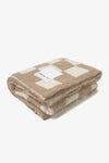 Beige Check Teddy Throw-100% Recycled