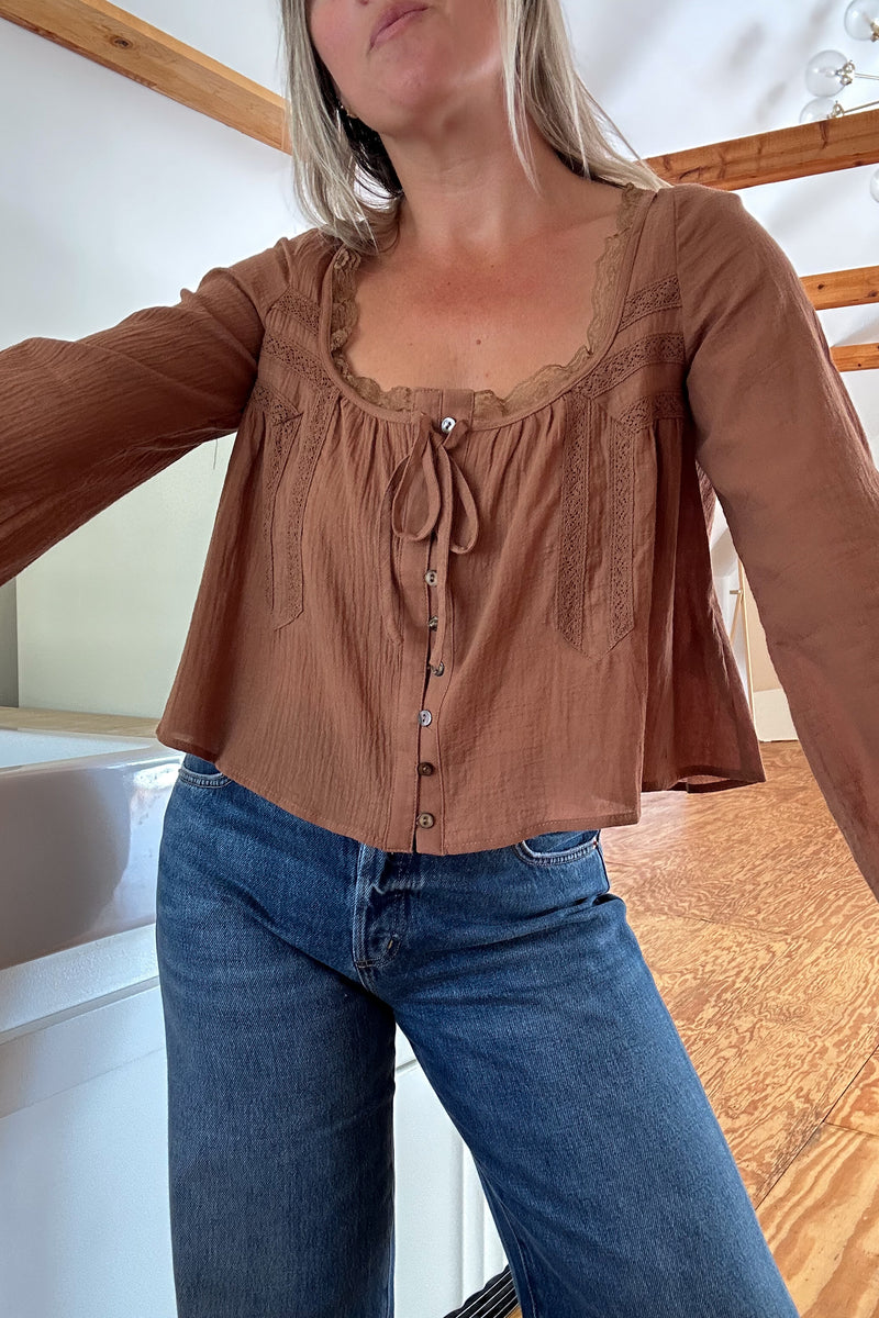 The Claire Top-Brown