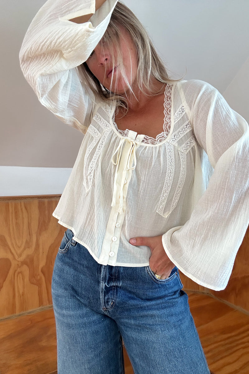 The Claire Top-Cream