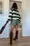 The Gretchen Stripe Sweater-Green