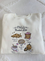 Fall Bucket List Embroidered Sweatshirt: Ivory