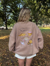Fall Bucket List Embroidered Sweatshirt: Cappuccino￼