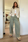 The Cargo Wide Leg-Washed Olive