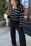 The Perfect Striped Sweater-Black