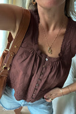 Farm Girl Top-Brown