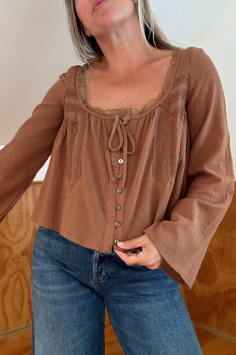 The Claire Top-Brown