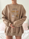 Fall Bucket List Embroidered Sweatshirt: Cappuccino￼