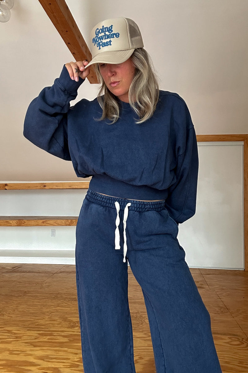Must Have Sweat Set-Washed Navy