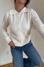 Collared Knit Sweater-Cream