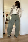 The Cargo Wide Leg-Washed Olive