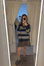Styled Girlie Sweater-Navy Striped