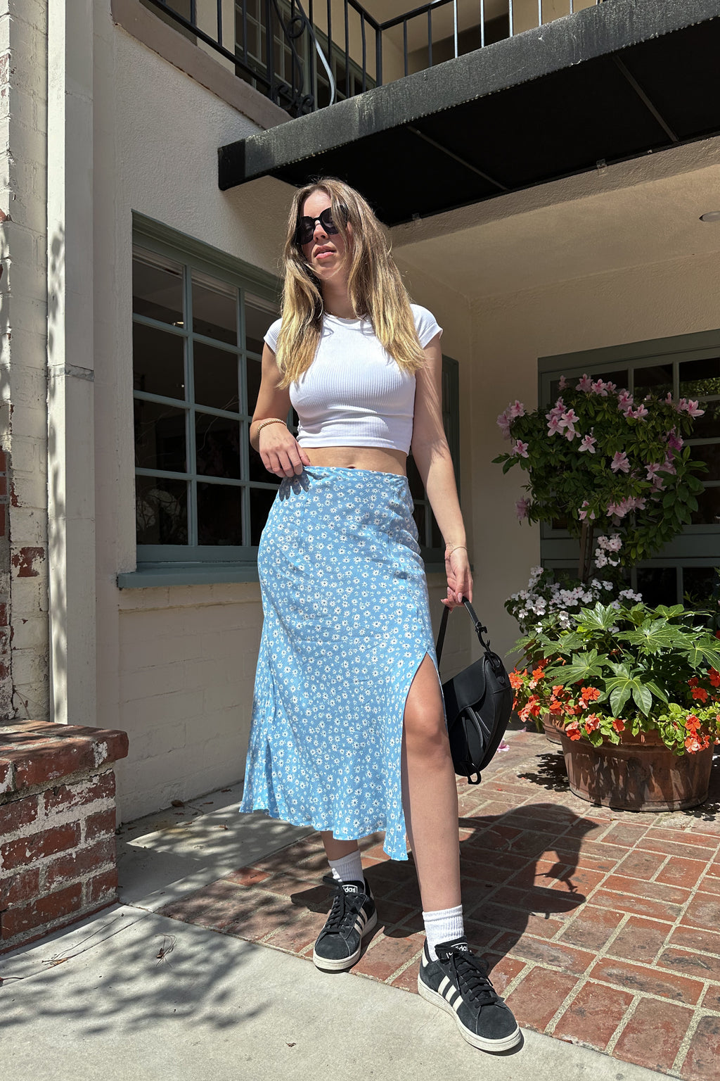 The Daphne Floral Side Slit Skirt