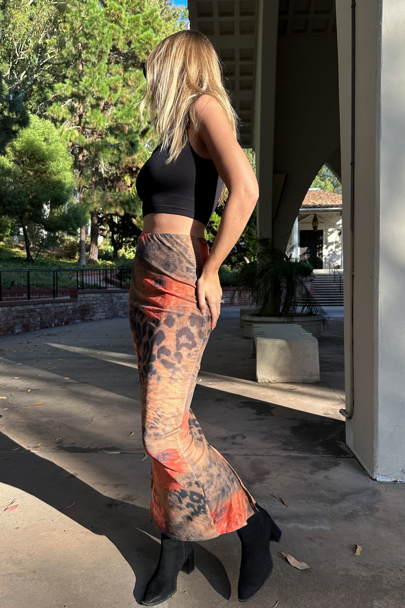 The Rose Leopard Skirt