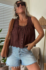 Farm Girl Top-Brown