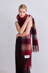 Burgundy Check Reykjavik Scarf-100% Recycled