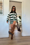 The Gretchen Stripe Sweater-Green