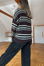 Styled Girlie Sweater-Brown Striped
