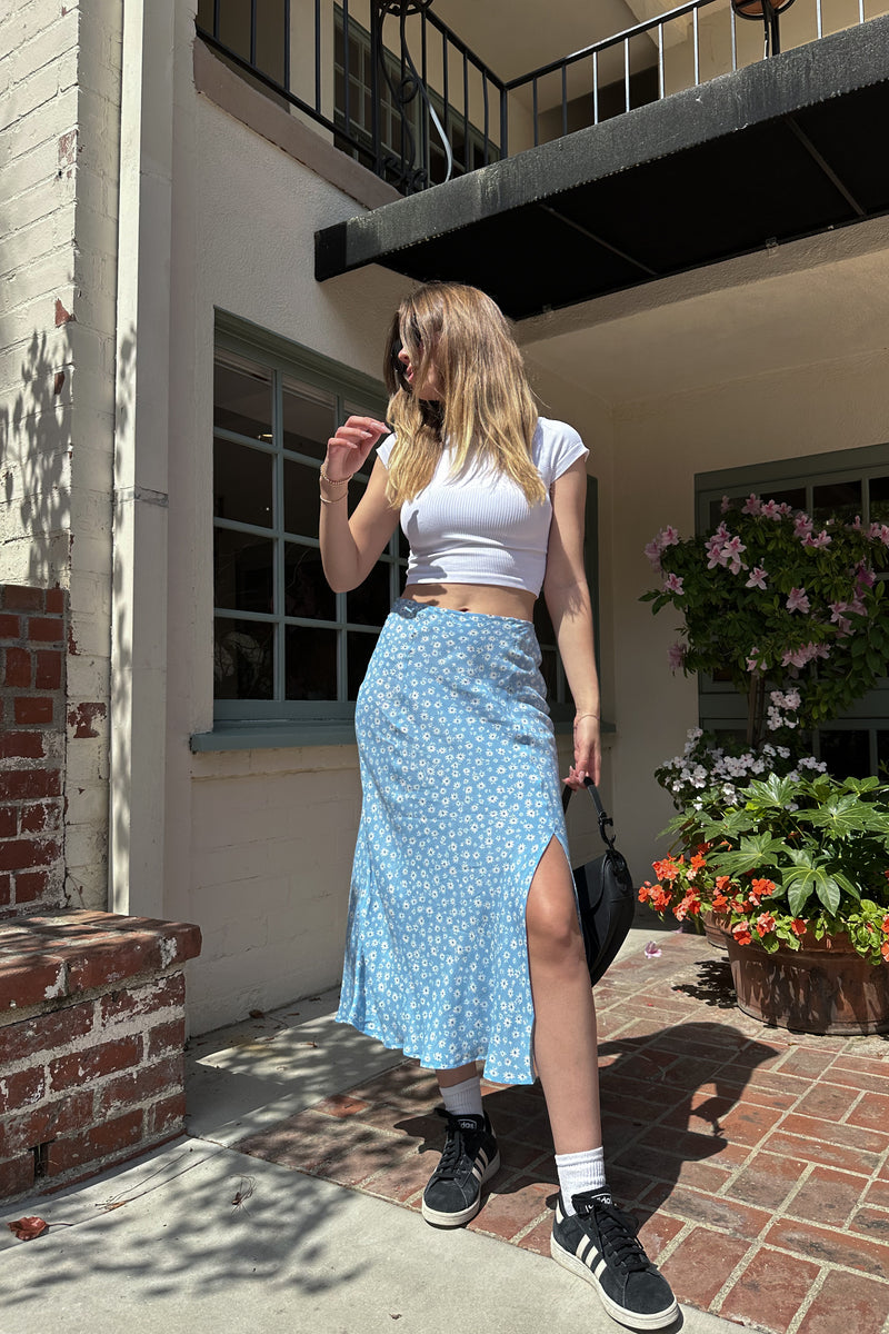 The Daphne Floral Side Slit Skirt