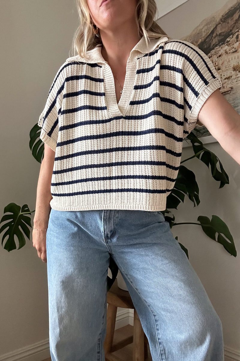 Harley Stripe Short Sleeve Knit
