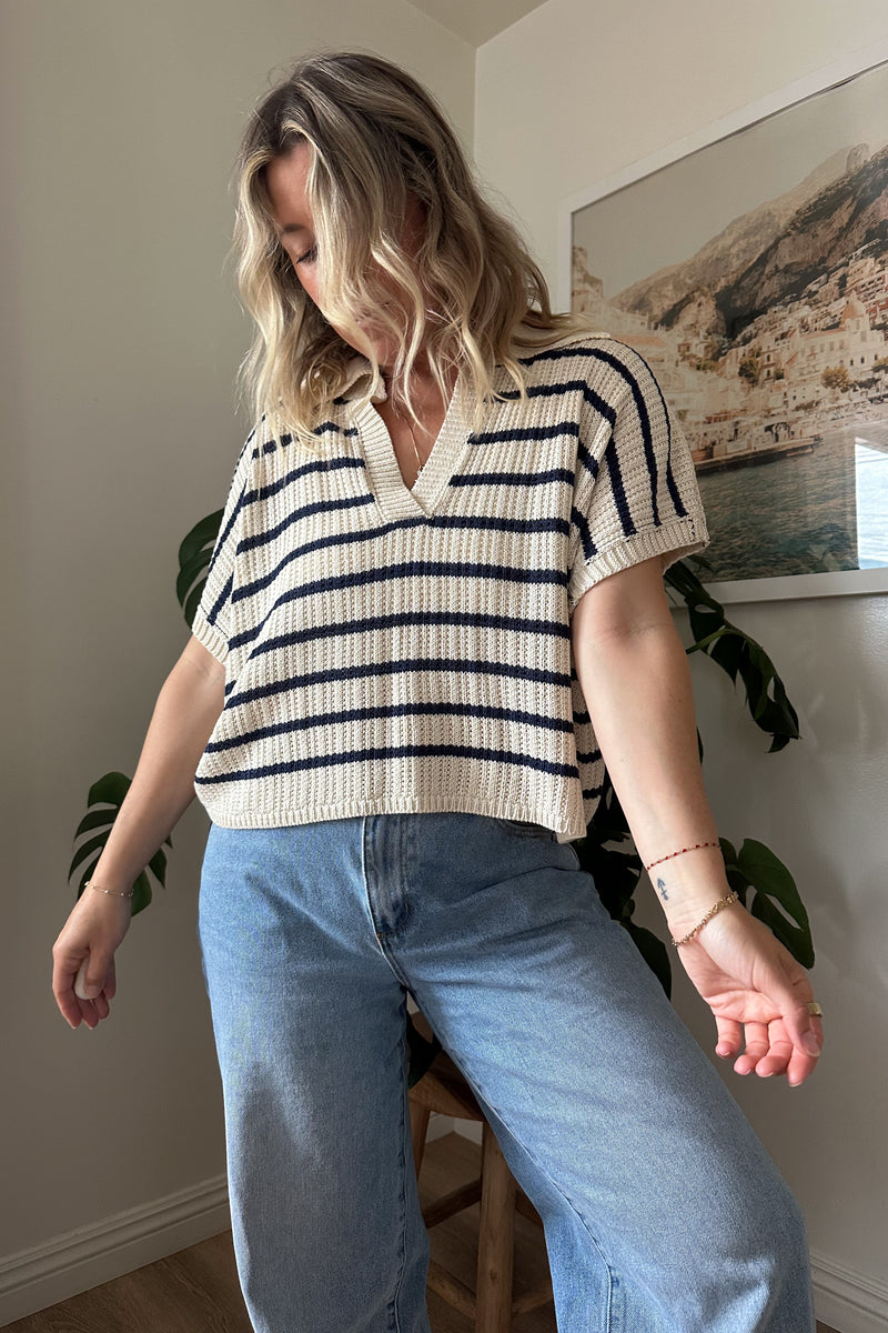 Harley Stripe Short Sleeve Knit