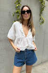 Unbothered Blouse-White