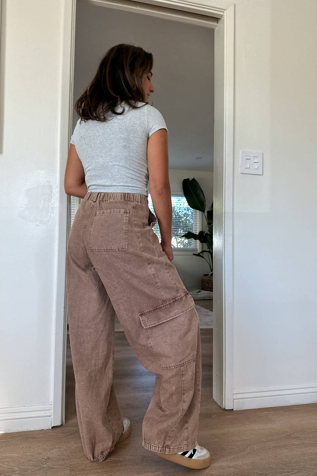 The Cargo Wide Leg-Brown