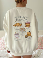 Fall Bucket List Embroidered Sweatshirt: Ivory