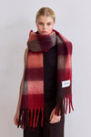 Burgundy Check Reykjavik Scarf-100% Recycled