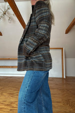Plaid Notch Collar Coat