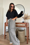 The Cargo Wide Leg-Charcoal