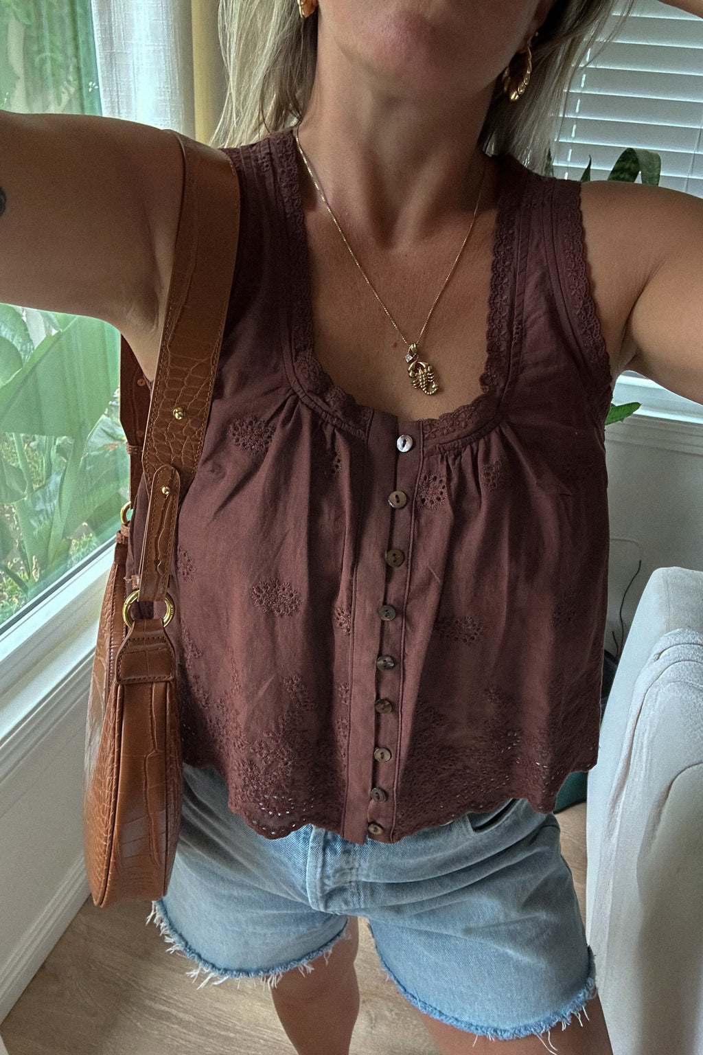 Farm Girl Top-Brown