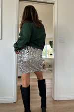 The Sequin Nash Skirt-Silver