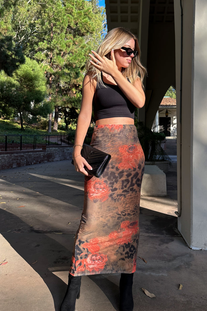 The Rose Leopard Skirt