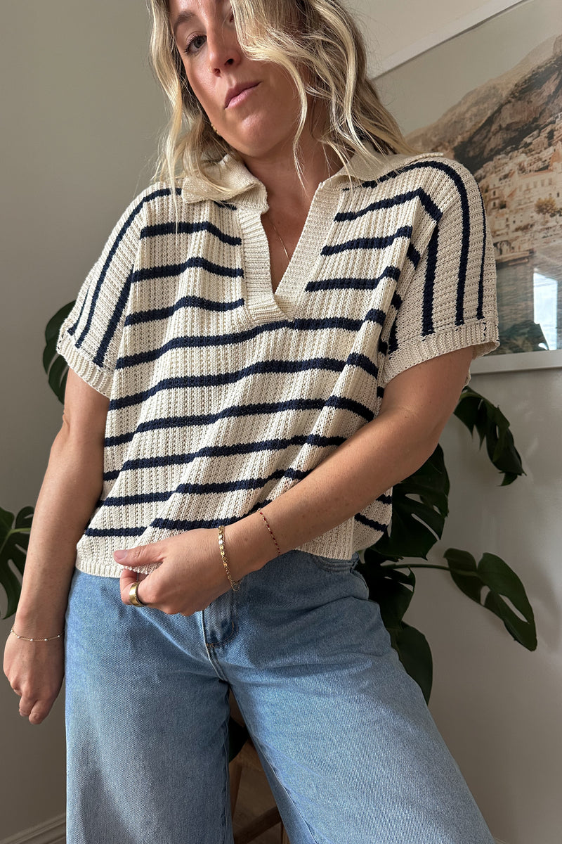 Harley Stripe Short Sleeve Knit