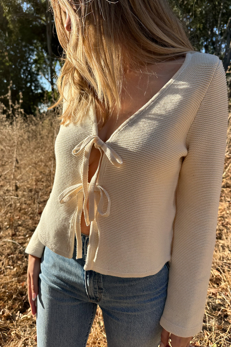 The It Girl Bow Cardi-Ivory