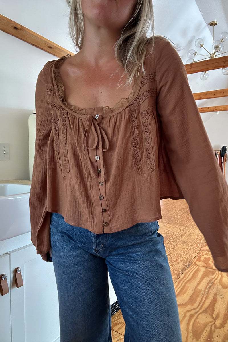 The Claire Top-Brown