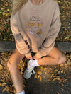 Fall Bucket List Embroidered Sweatshirt: Cappuccino￼
