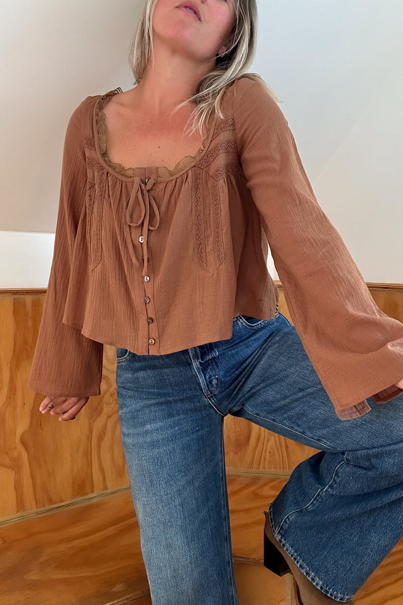 The Claire Top-Brown